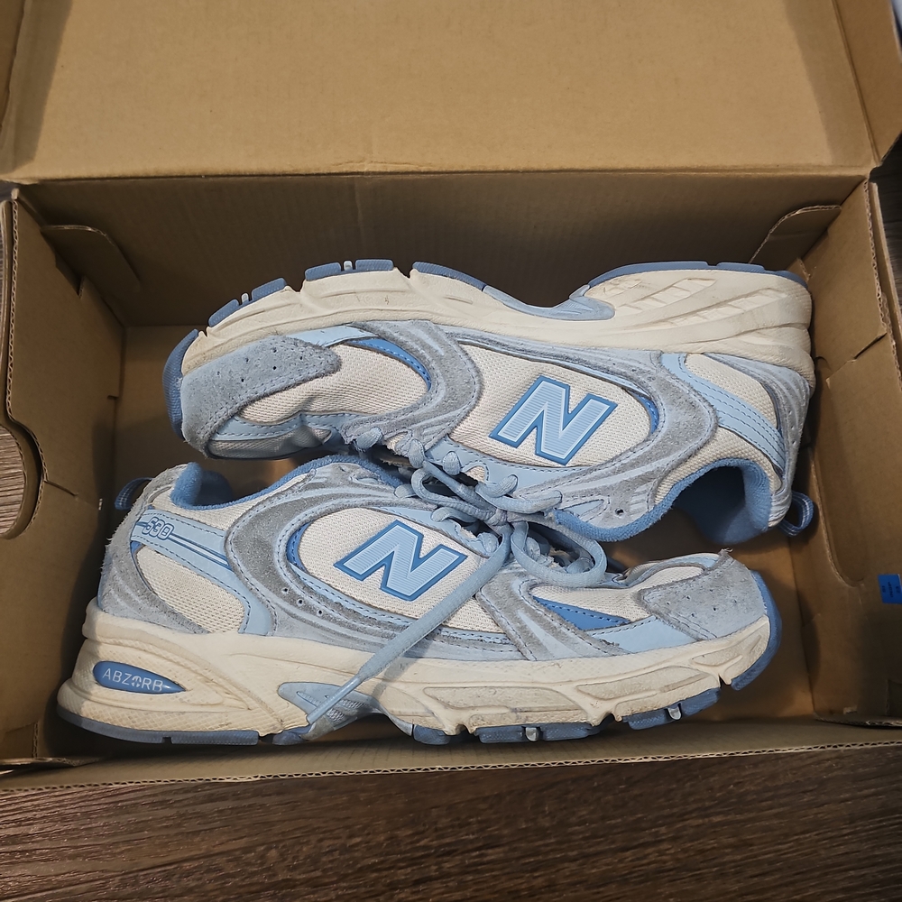New Balance Blue and White Sneakers